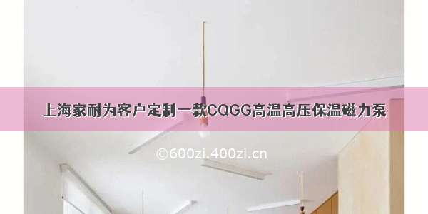 上海家耐为客户定制一款CQGG高温高压保温磁力泵