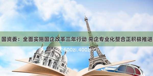 国资委：全面实施国企改革三年行动 央企专业化整合正积极推进