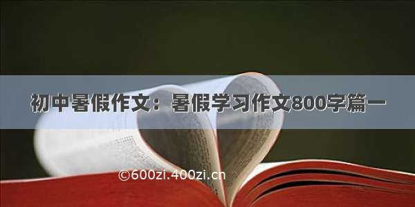 初中暑假作文：暑假学习作文800字篇一