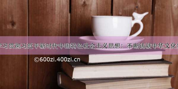 深入学习贯彻习近平新时代中国特色社会主义思想：不断铸就中华文化新辉煌