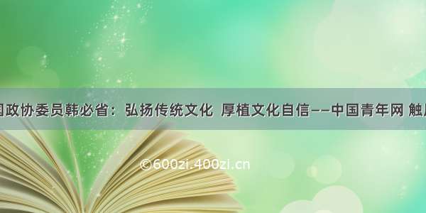 全国政协委员韩必省：弘扬传统文化  厚植文化自信——中国青年网 触屏版