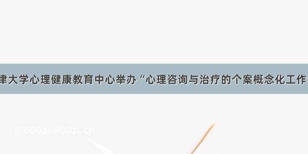 天津大学心理健康教育中心举办“心理咨询与治疗的个案概念化工作坊”