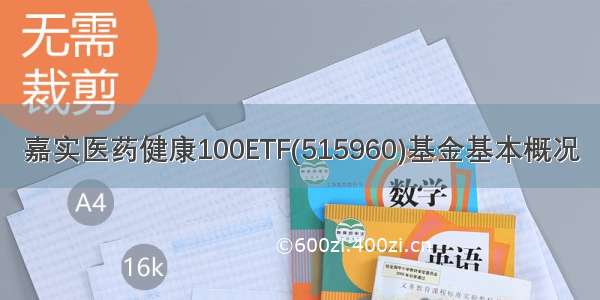 嘉实医药健康100ETF(515960)基金基本概况