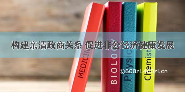 构建亲清政商关系 促进非公经济健康发展