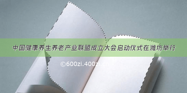 中国健康养生养老产业联盟成立大会启动仪式在潍坊举行