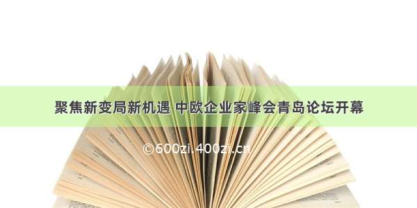 聚焦新变局新机遇 中欧企业家峰会青岛论坛开幕