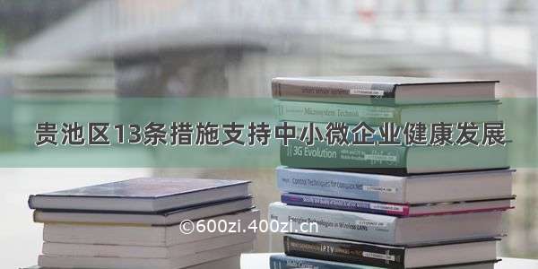 贵池区13条措施支持中小微企业健康发展