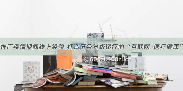 推广疫情期间线上经验 打造符合分级诊疗的“互联网+医疗健康”