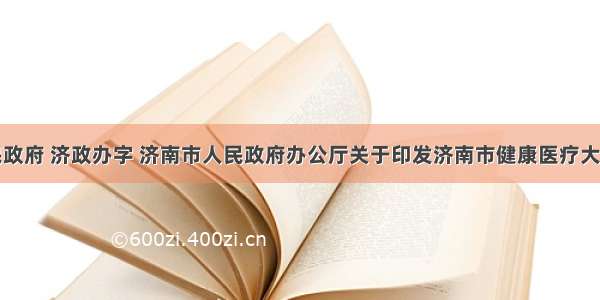 济南市人民政府 济政办字 济南市人民政府办公厅关于印发济南市健康医疗大数据应用发