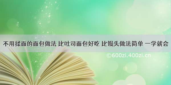 不用揉面的面包做法 比吐司面包好吃 比馒头做法简单 一学就会