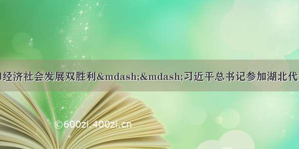 奋力夺取疫情防控和经济社会发展双胜利——习近平总书记参加湖北代表团审议时的重要讲