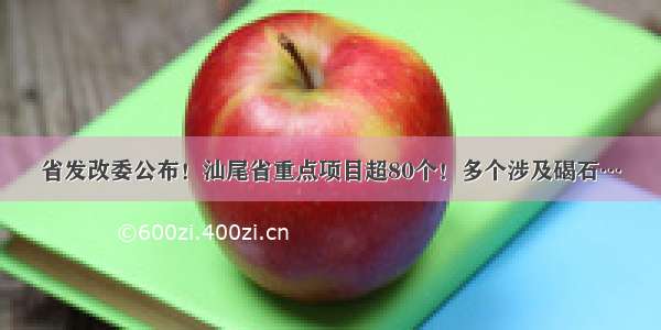 省发改委公布！汕尾省重点项目超80个！多个涉及碣石…