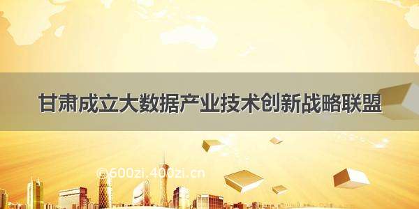 甘肃成立大数据产业技术创新战略联盟