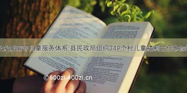 建设关爱留守儿童服务体系 县民政局组织349个村儿童福利主任参加培训