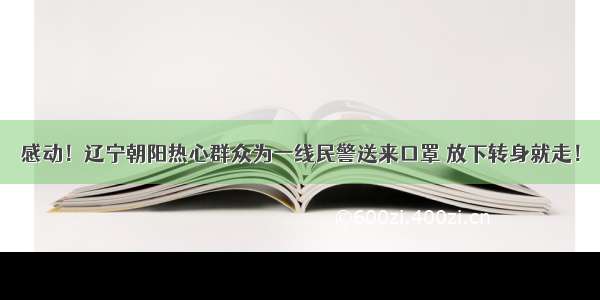 感动！辽宁朝阳热心群众为一线民警送来口罩 放下转身就走！