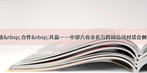 开放&nbsp;合作&nbsp;共赢——中部六省市长与跨国公司对话会侧记