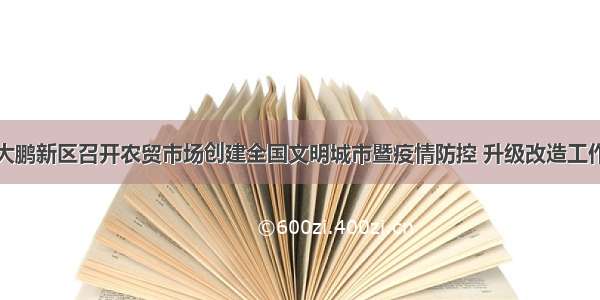 深圳大鹏新区召开农贸市场创建全国文明城市暨疫情防控 升级改造工作会议