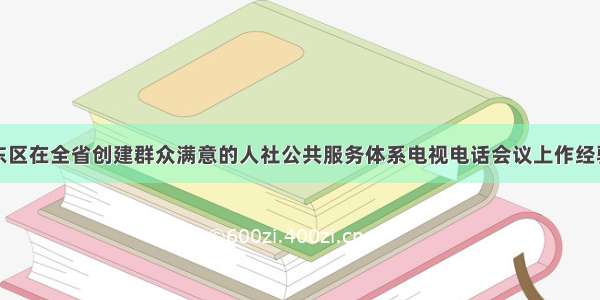 攀枝花市东区在全省创建群众满意的人社公共服务体系电视电话会议上作经验交流发言