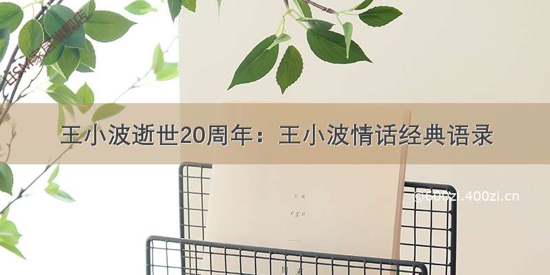 王小波逝世20周年：王小波情话经典语录