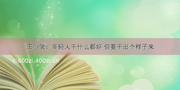 王小波：年轻人干什么都好 但要干出个样子来