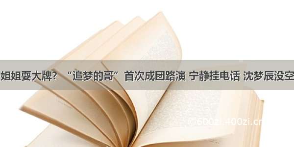 姐姐耍大牌？“追梦的哥”首次成团路演 宁静挂电话 沈梦辰没空