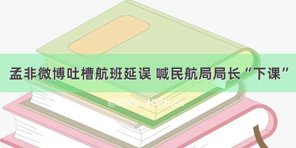 孟非微博吐槽航班延误 喊民航局局长“下课”