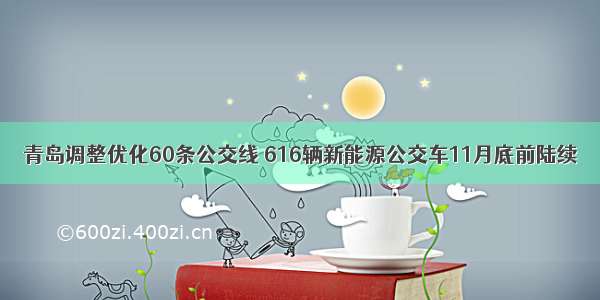 青岛调整优化60条公交线 616辆新能源公交车11月底前陆续