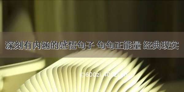 深刻有内涵的感悟句子 句句正能量 经典现实