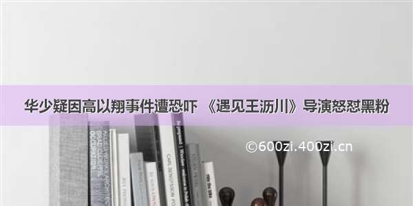 华少疑因高以翔事件遭恐吓 《遇见王沥川》导演怒怼黑粉