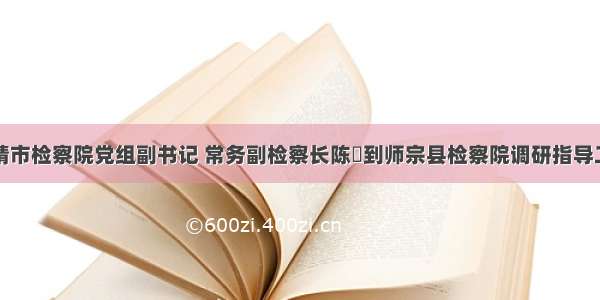 曲靖市检察院党组副书记 常务副检察长陈旻到师宗县检察院调研指导工作