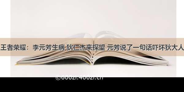 王者荣耀：李元芳生病 狄仁杰来探望 元芳说了一句话吓坏狄大人