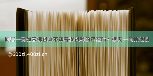 同居一洲如来佛祖真不知菩提祖师的存在吗？樵夫一句话点明