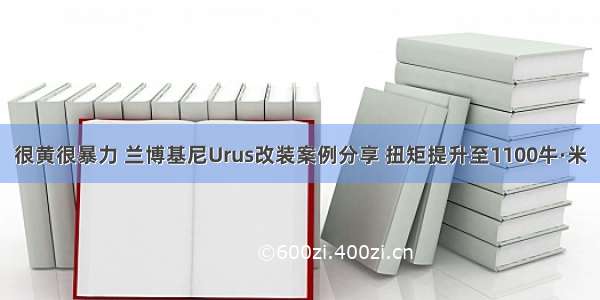 很黄很暴力 兰博基尼Urus改装案例分享 扭矩提升至1100牛·米