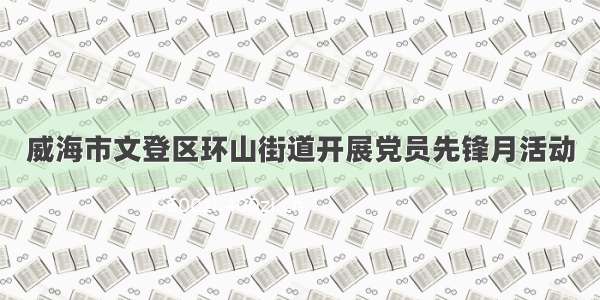 威海市文登区环山街道开展党员先锋月活动