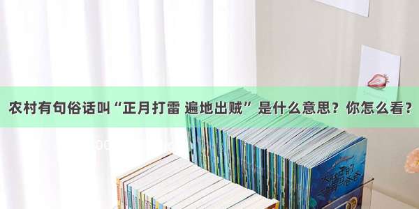 农村有句俗话叫“正月打雷 遍地出贼” 是什么意思？你怎么看？