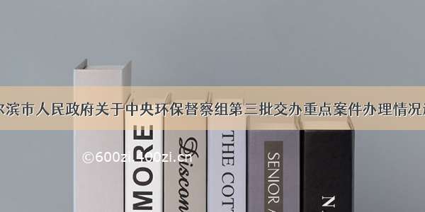 哈尔滨市人民政府关于中央环保督察组第三批交办重点案件办理情况通报