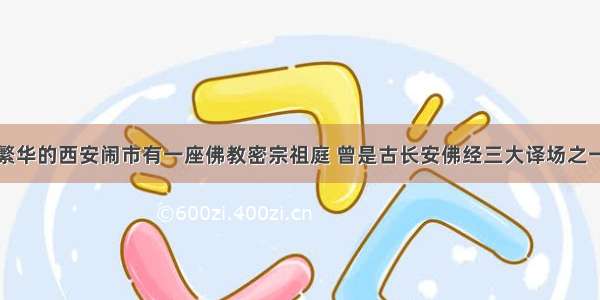 繁华的西安闹市有一座佛教密宗祖庭 曾是古长安佛经三大译场之一