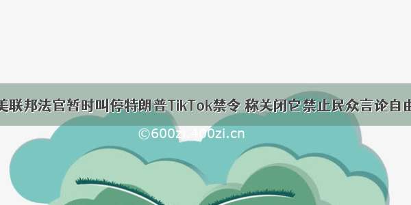 美联邦法官暂时叫停特朗普TikTok禁令 称关闭它禁止民众言论自由