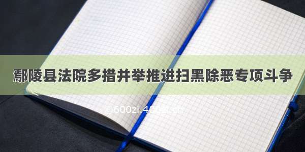 鄢陵县法院多措并举推进扫黑除恶专项斗争