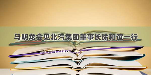 马明龙会见北汽集团董事长徐和谊一行