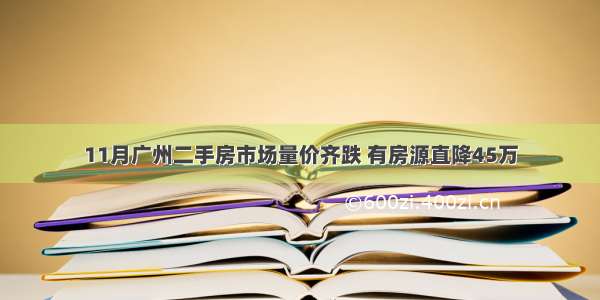 11月广州二手房市场量价齐跌 有房源直降45万