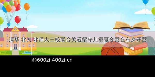 清华 北大 北师大三校联合关爱留守儿童夏令营在东乡开营