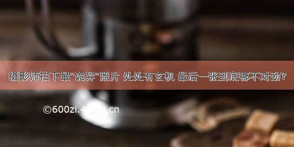 摄影师拍下最“诡异”照片 处处有玄机 最后一张到底哪不对劲？