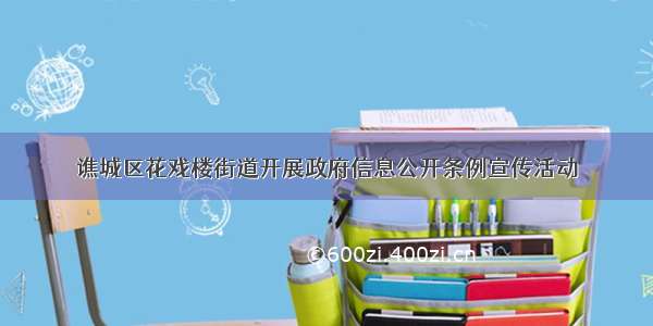 谯城区花戏楼街道开展政府信息公开条例宣传活动