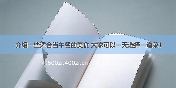 介绍一些适合当午餐的美食 大家可以一天选择一道菜！