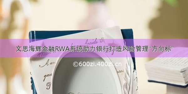 文思海辉金融RWA系统助力银行打造风险管理“方向标”