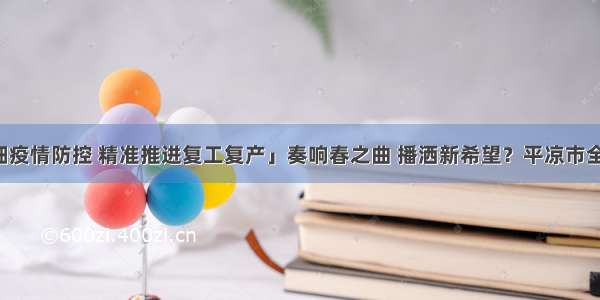 「抓实抓细疫情防控 精准推进复工复产」奏响春之曲 播洒新希望？平凉市全面有序推进