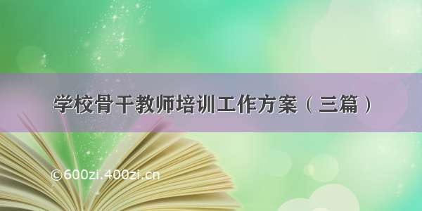 学校骨干教师培训工作方案（三篇）