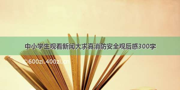 中小学生观看新闻大求真消防安全观后感300字