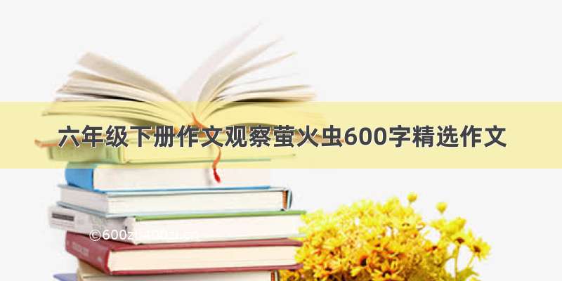 六年级下册作文观察萤火虫600字精选作文